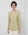 Moss green jacquard linen/cotton jacket - Woman | Roberto Verino