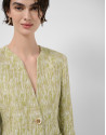 Moss green jacquard linen/cotton jacket - Woman | Roberto Verino