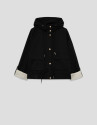 Black technical fabric jacket with camel ... | Roberto Verino