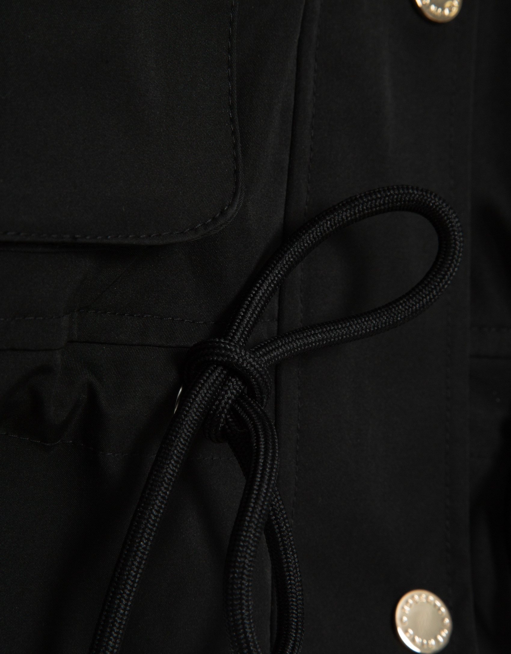 Black technical fabric jacket with camel ... | Roberto Verino