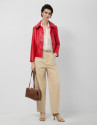 Red nappa leather jacket with stitching - Woman | Roberto Verino