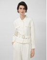 Short jacket in off-white linen blend - Woman | Roberto Verino