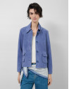 Blue suede jacket with stitching - Woman | Roberto Verino