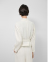Short jacket in off-white linen blend - Woman | Roberto Verino