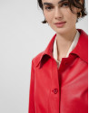 Red nappa leather jacket with stitching - Woman | Roberto Verino