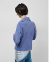 Blue suede jacket with stitching - Woman | Roberto Verino