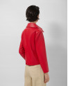 Red nappa leather jacket with stitching - Woman | Roberto Verino
