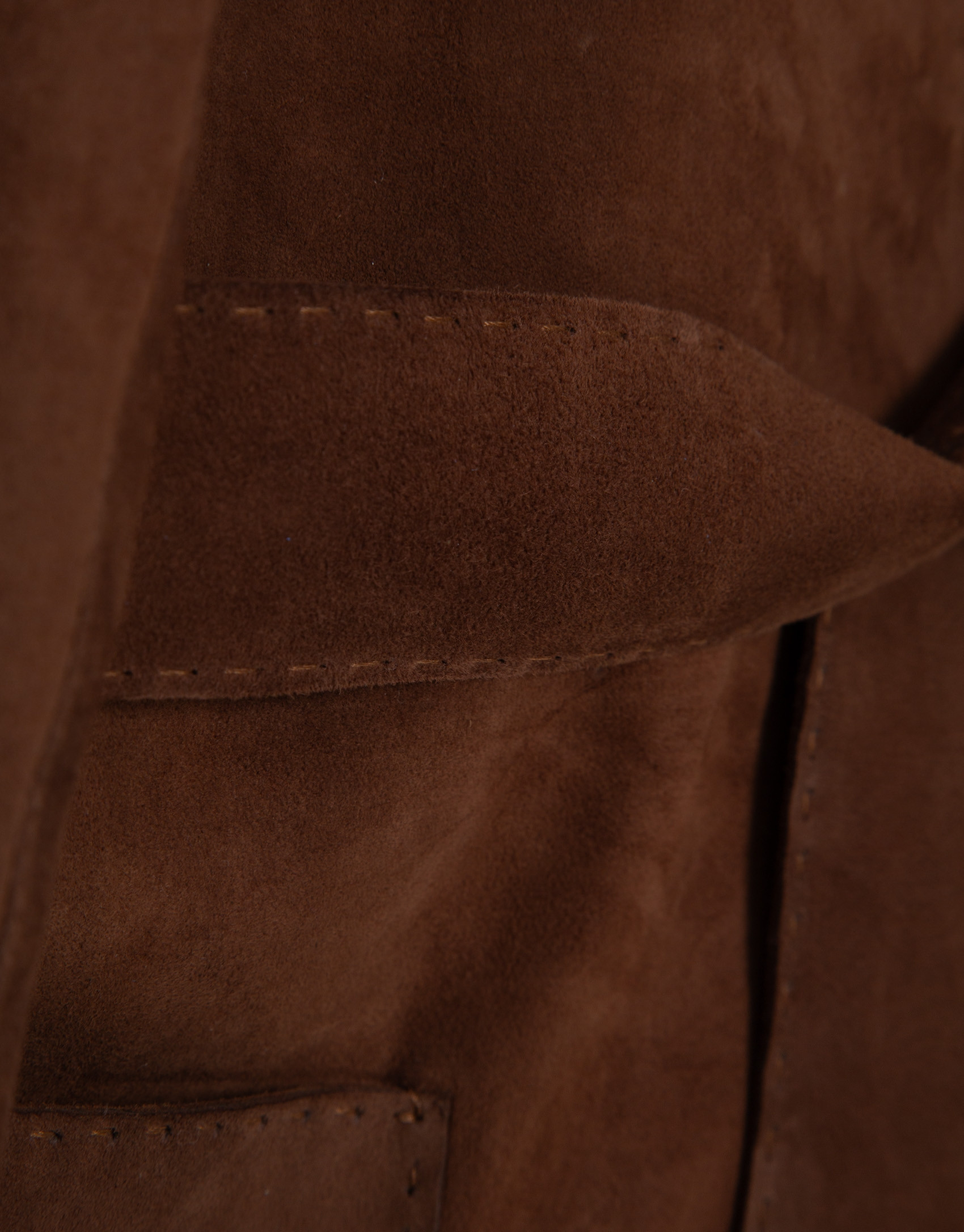 Brown suede jacket with belt - Woman - SS2026 | Roberto Verino
