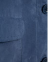 Blue suede jacket with stitching - Woman | Roberto Verino