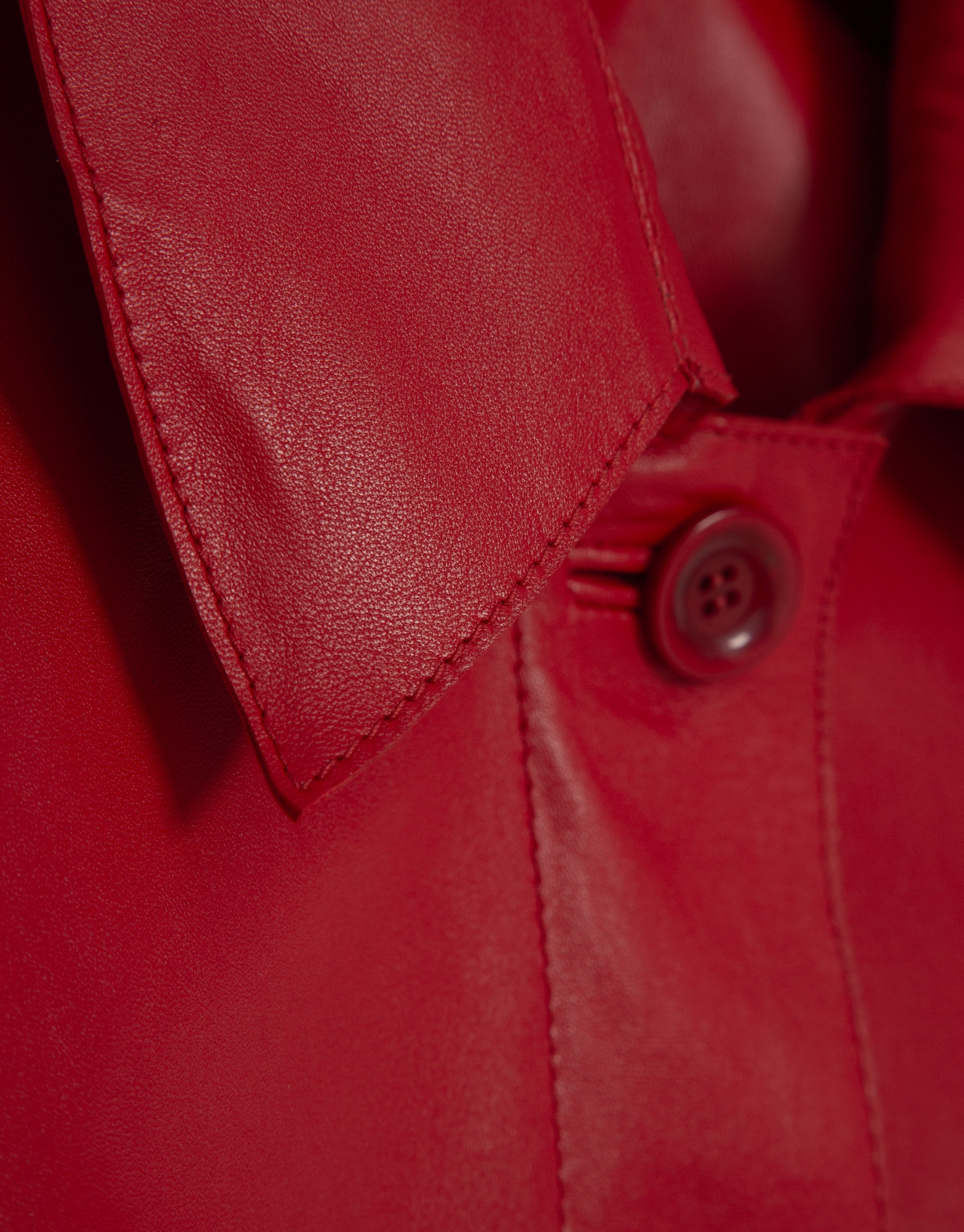 Red nappa leather jacket with stitching - Woman | Roberto Verino