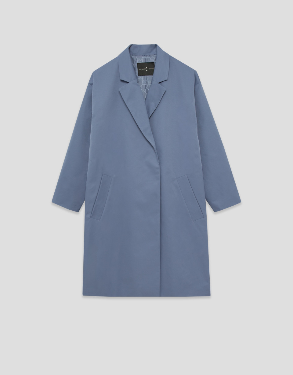 Oversized blue trench coat - Woman - SS2026 | Roberto Verino