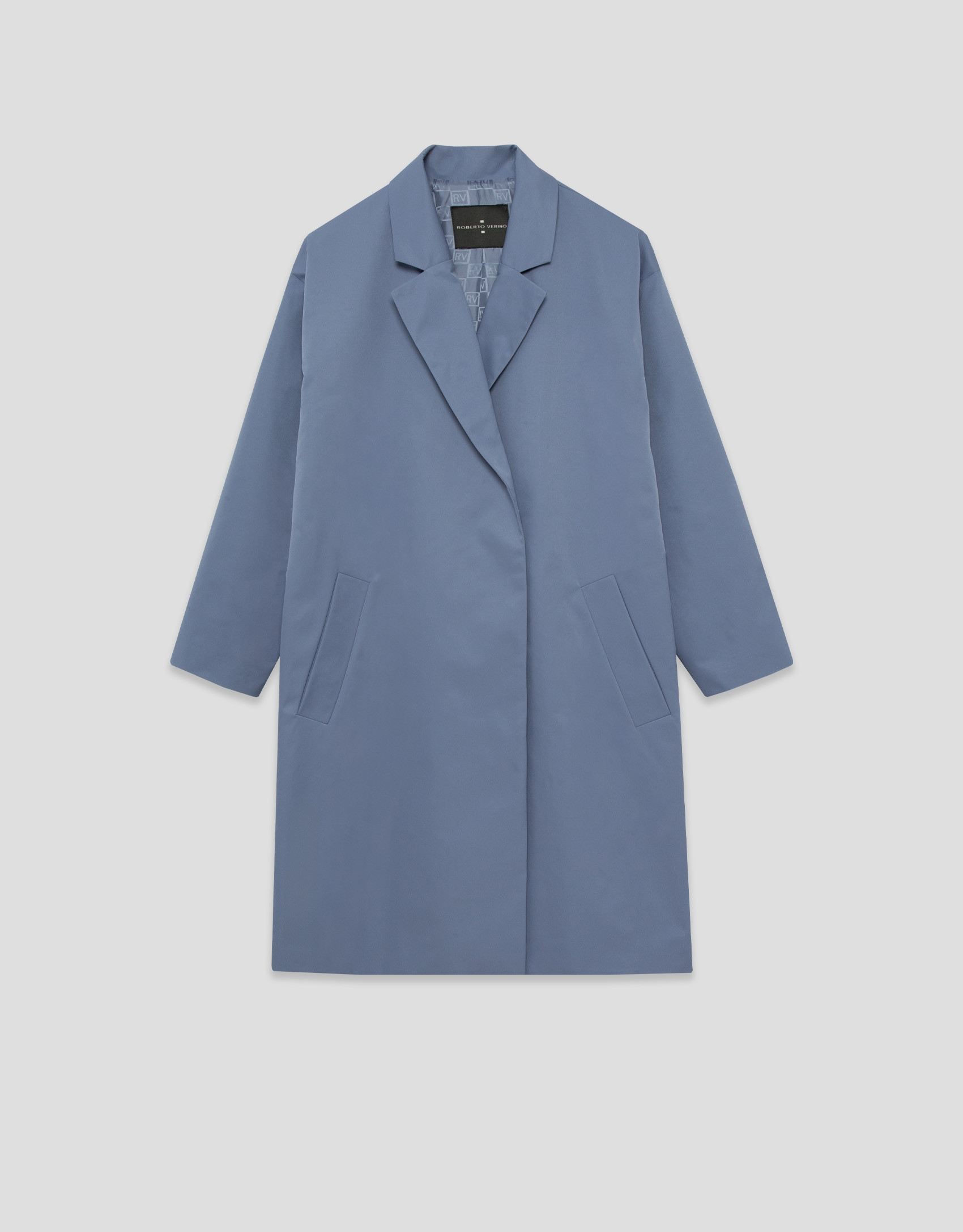 Oversized blue trench coat - Woman - SS2026 | Roberto Verino