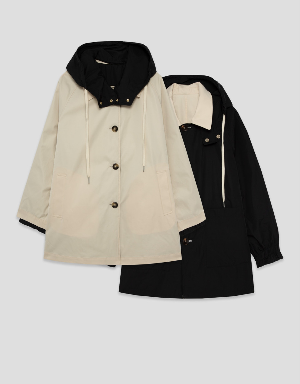 Reversible trench coat in camel/black - Woman | Roberto Verino
