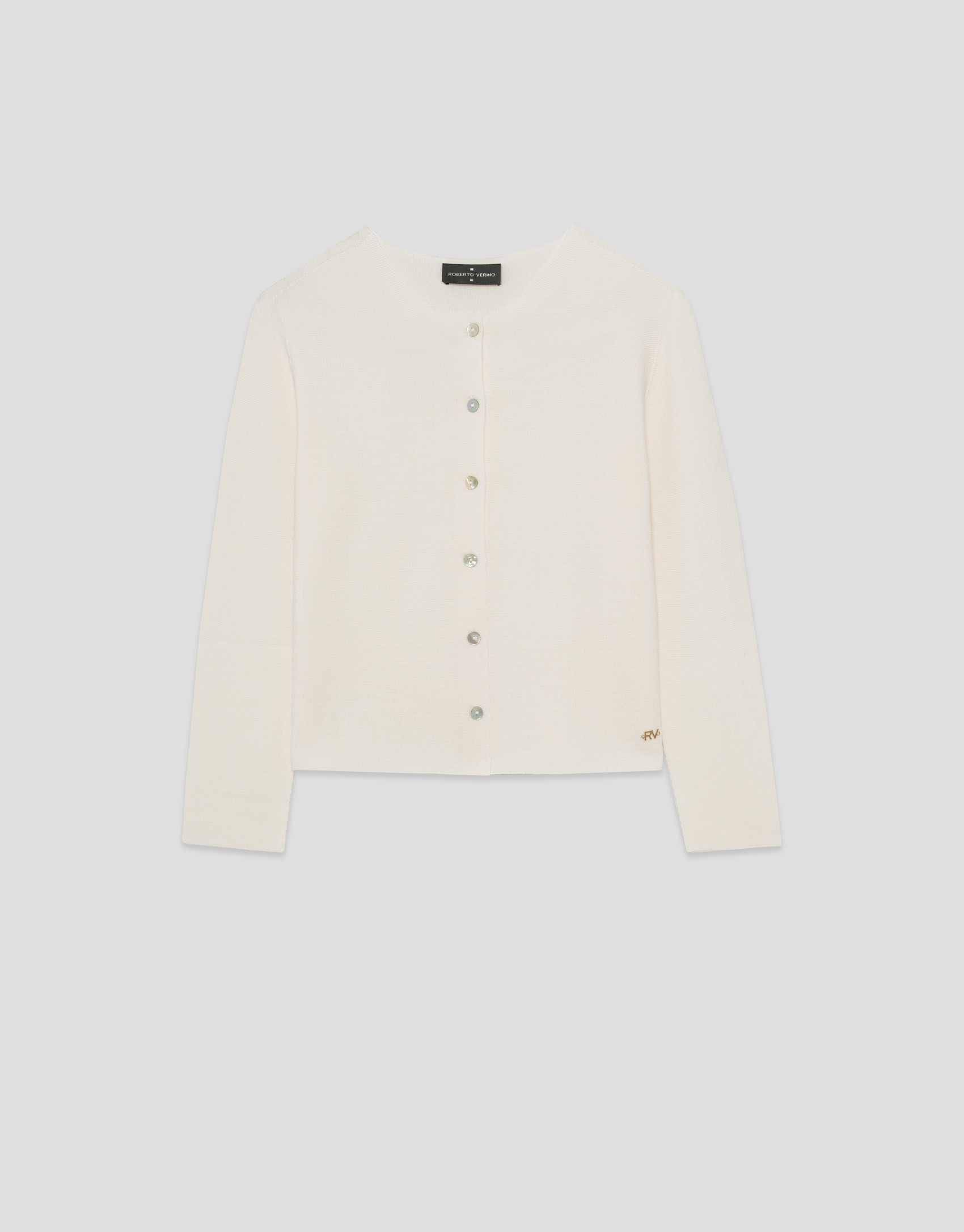 Short ecru bobble knit jacket - Woman - SS2026 | Roberto Verino
