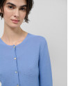 Light blue bobble knit short jacket with ... | Roberto Verino