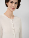 Short ecru bobble knit jacket - Woman - SS2026 | Roberto Verino