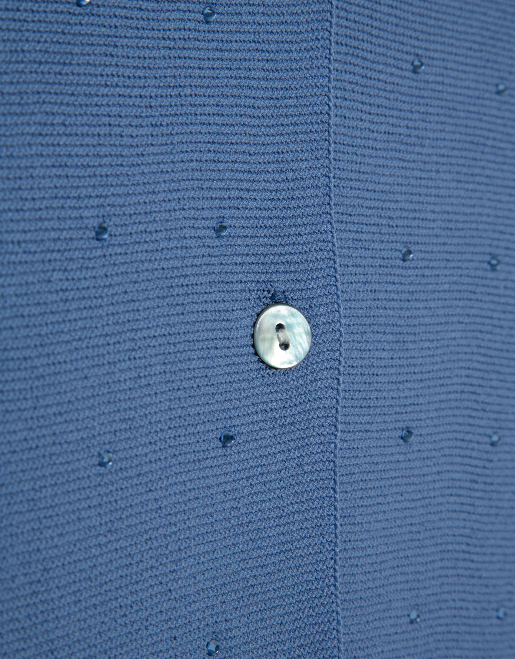 Light blue bobble knit short jacket with ... | Roberto Verino