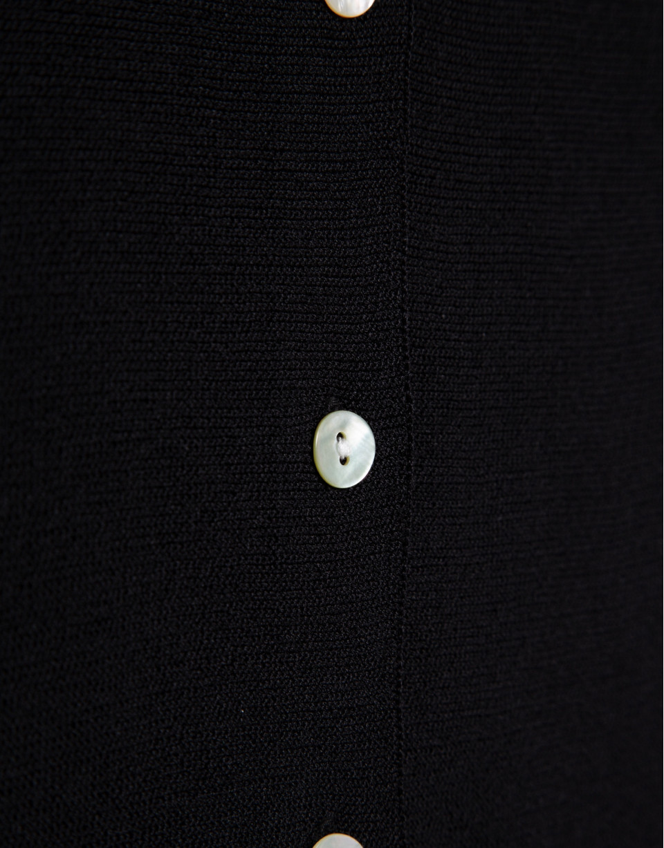 Short black bobble knit jacket - Woman - SS2026 | Roberto Verino