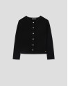 Short black bobble knit jacket - Woman - SS2026 | Roberto Verino