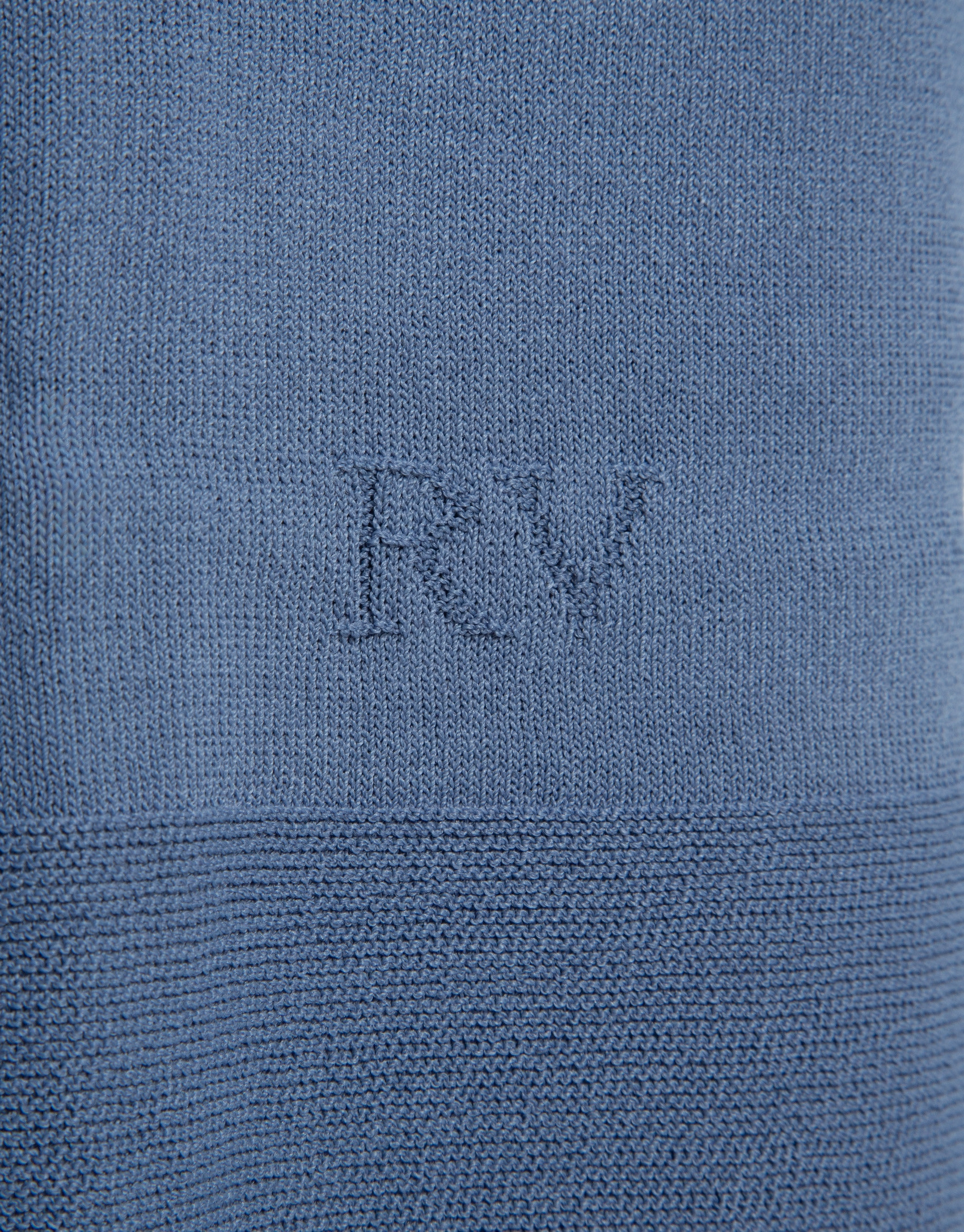 Seamless blue three-quarter sleeve jumper | Roberto Verino