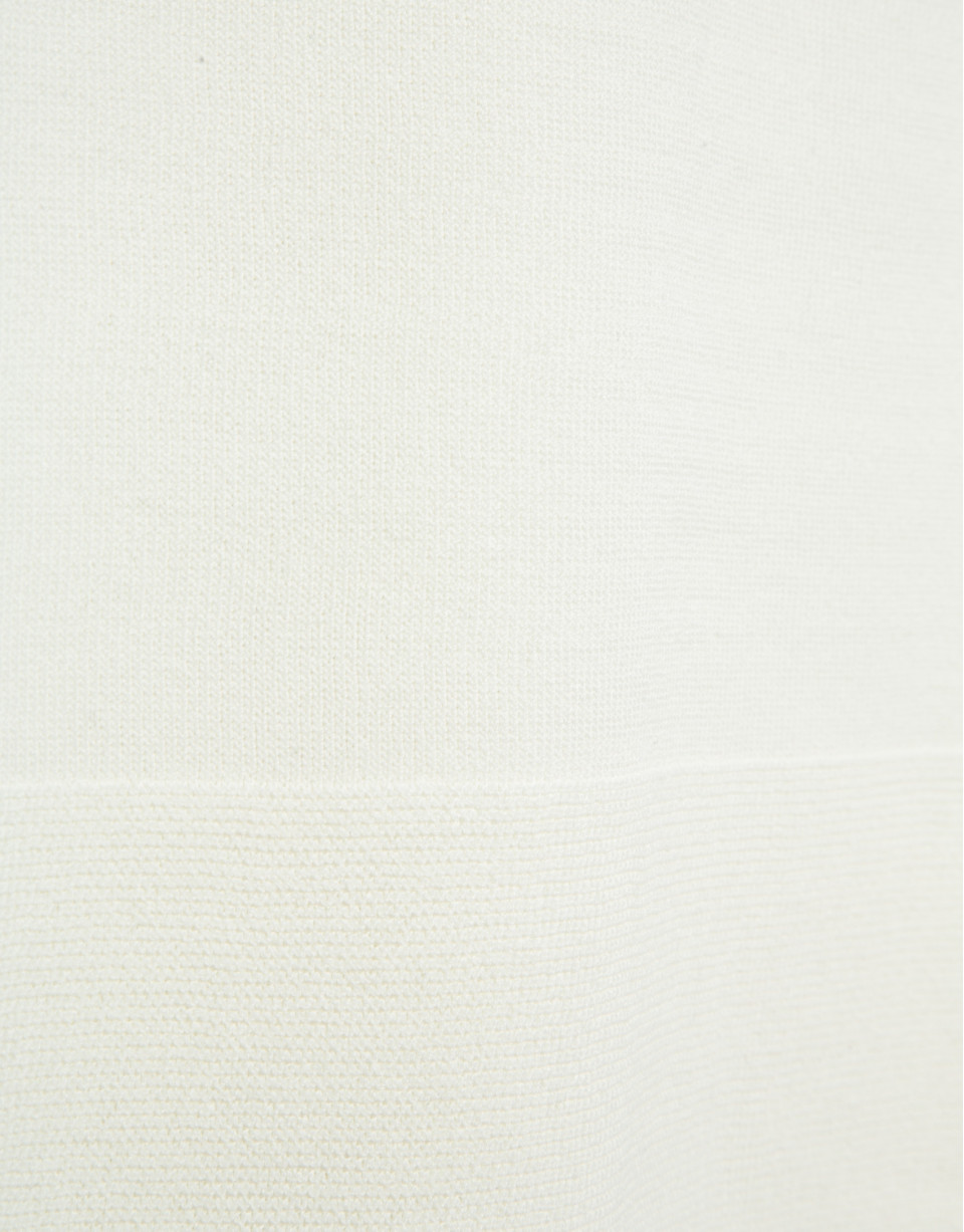 Ecru seamless three-quarter sleeve jumper | Roberto Verino