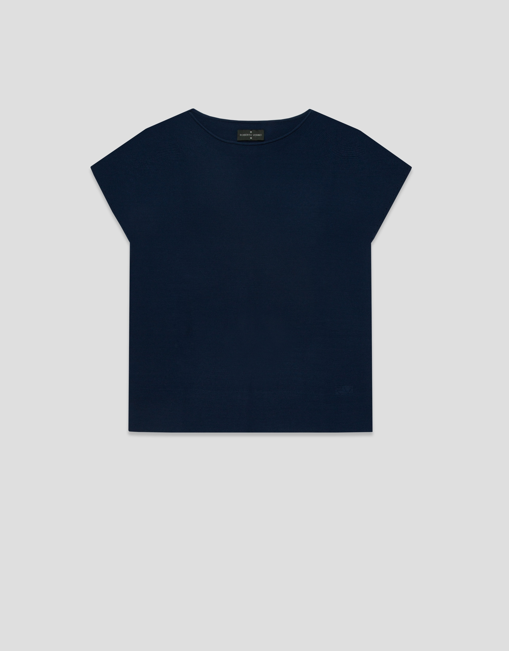 Navy blue fine knit batwing sleeve jumper | Roberto Verino