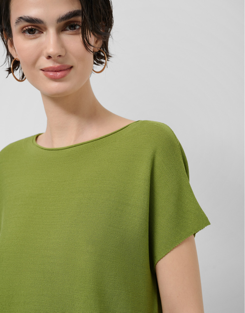 Green fine knit batwing sleeve jumper - Woman | Roberto Verino