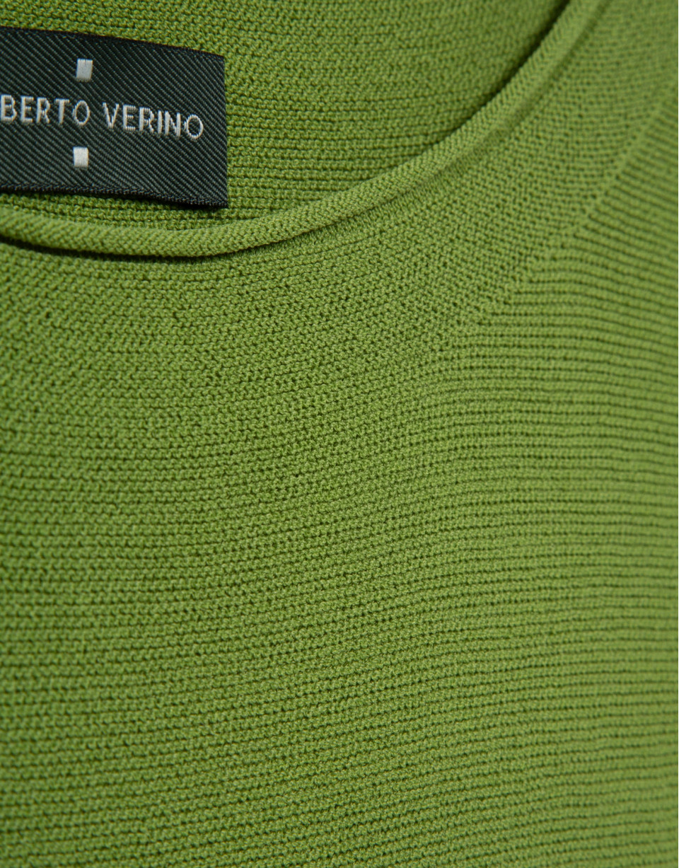 Jersey punto fino manga murciélago verde | Roberto Verino