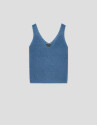 Blue lurex openwork knit top - Woman - SS2026 | Roberto Verino