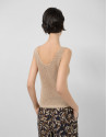 Camel lurex openwork knit top - Woman - SS2026 | Roberto Verino