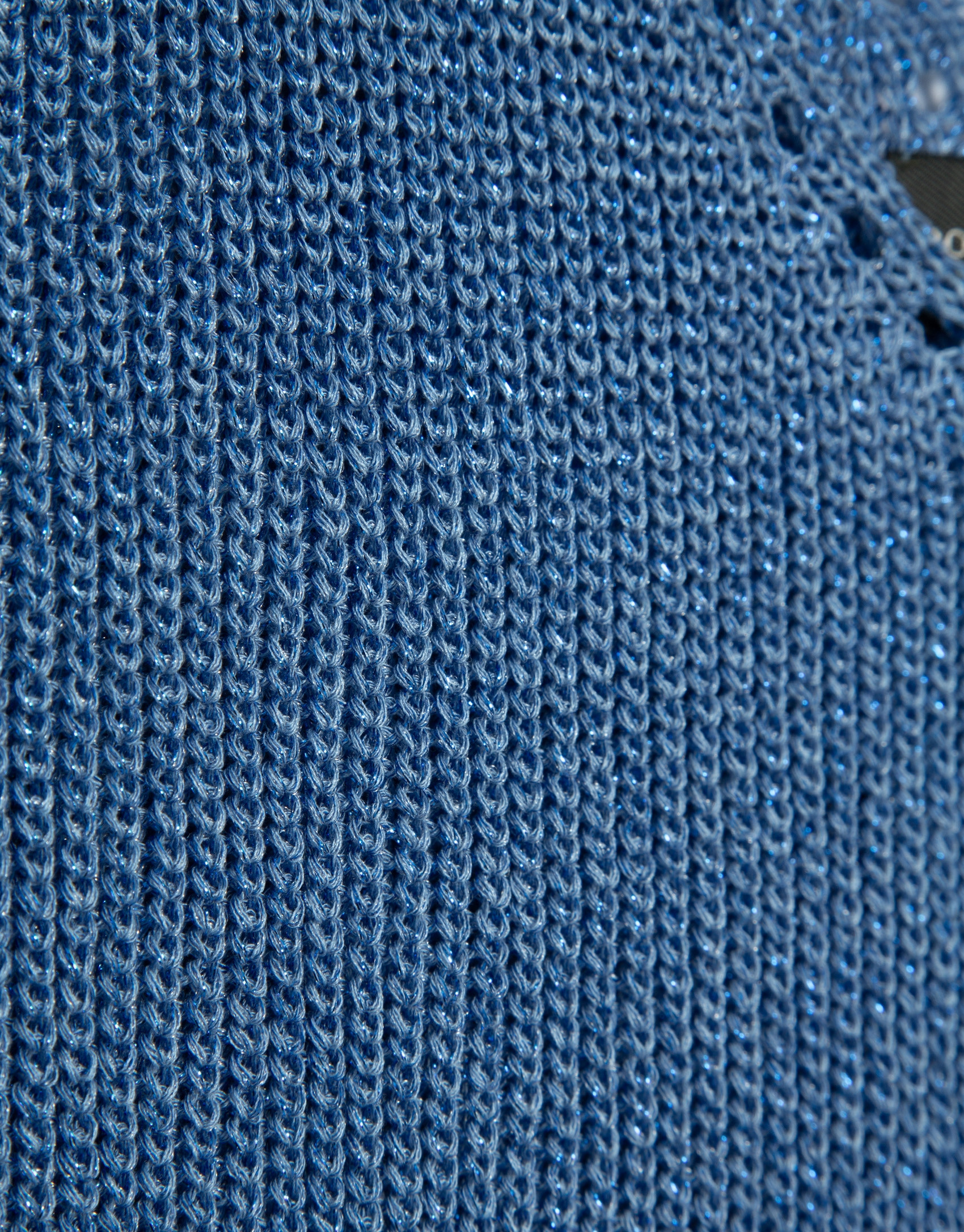 Blue lurex openwork knit top - Woman - SS2026 | Roberto Verino
