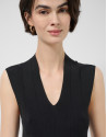 Black V-neck top in plain knit - Woman - SS2026 | Roberto Verino