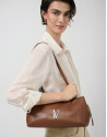 Bolso de hombro Megan Zipper piel marrón claro | Roberto Verino