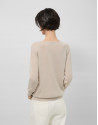 Beige fine V-neck jumper - Woman - SS2026 | Roberto Verino