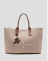 Bolso de hombro Zendaya Shopping XL punto beige | Roberto Verino