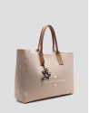Bolso de hombro Zendaya Shopping XL punto beige | Roberto Verino