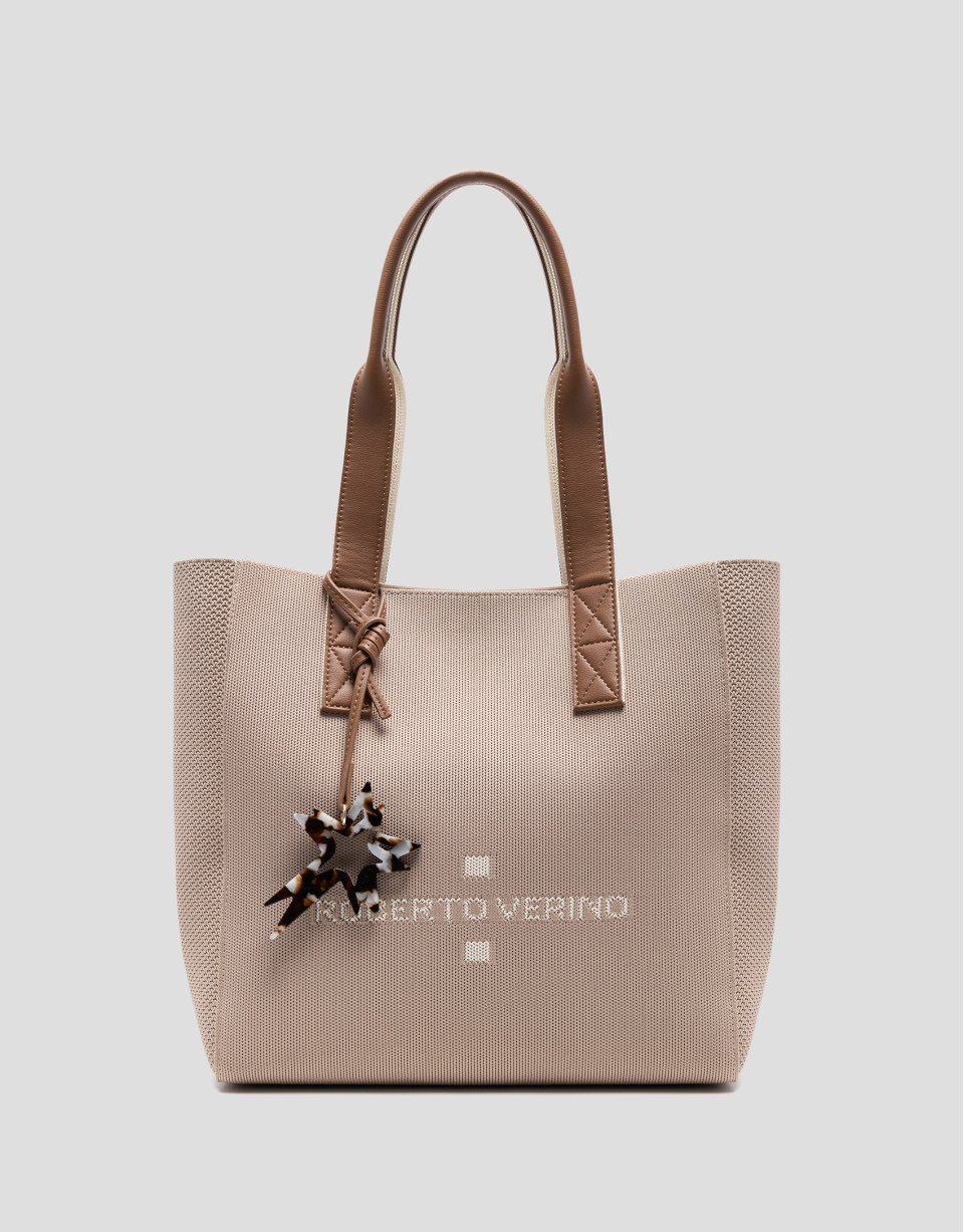 Bolso de hombro Zendaya Hobo Midi punto beige | Roberto Verino