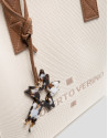 Zendaya Hobo Midi shoulder bag in ecru knit | Roberto Verino