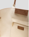 Bolso de hombro Zendaya Shopping XL punto beige | Roberto Verino