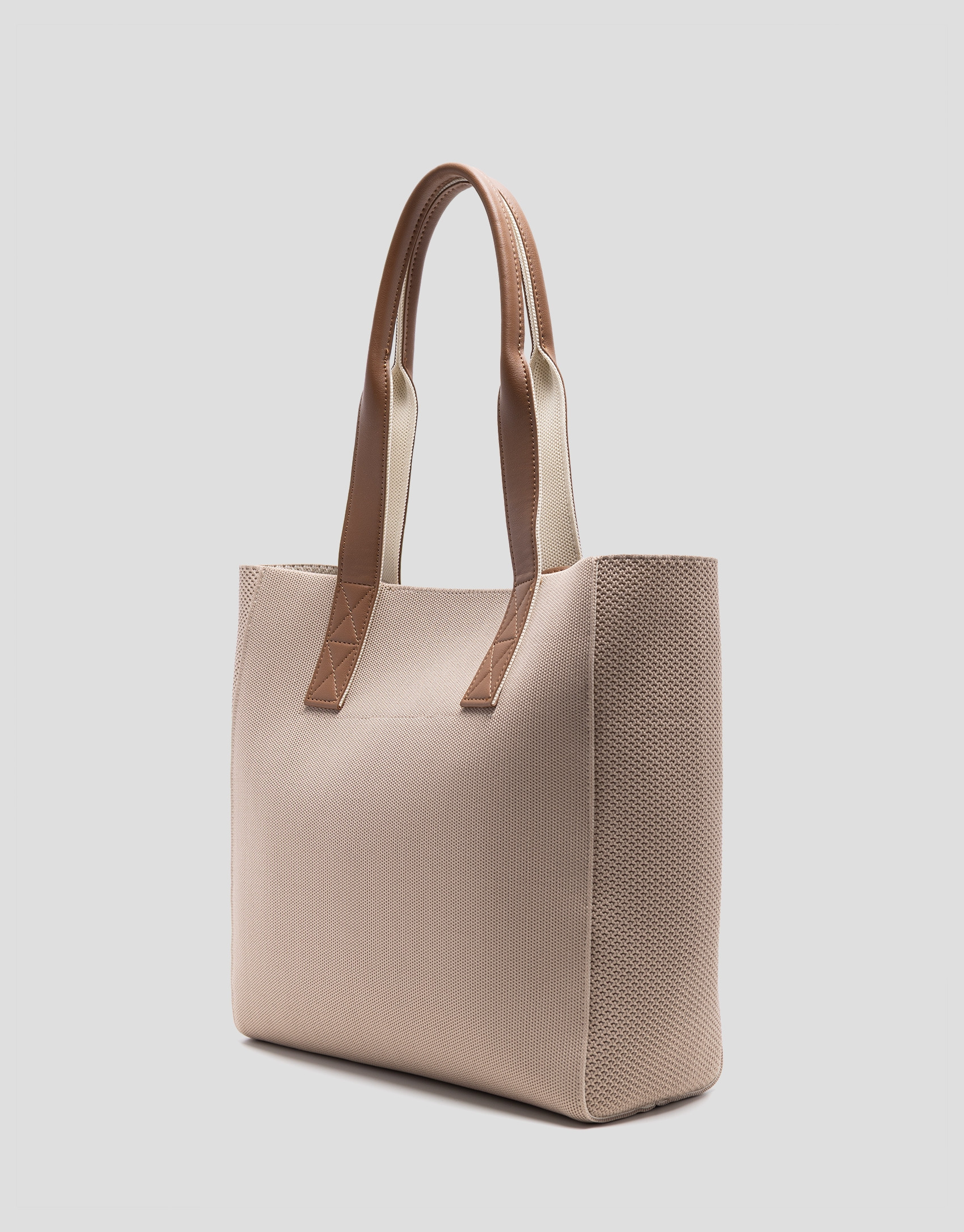 Zendaya Hobo Midi shoulder bag in beige knit | Roberto Verino