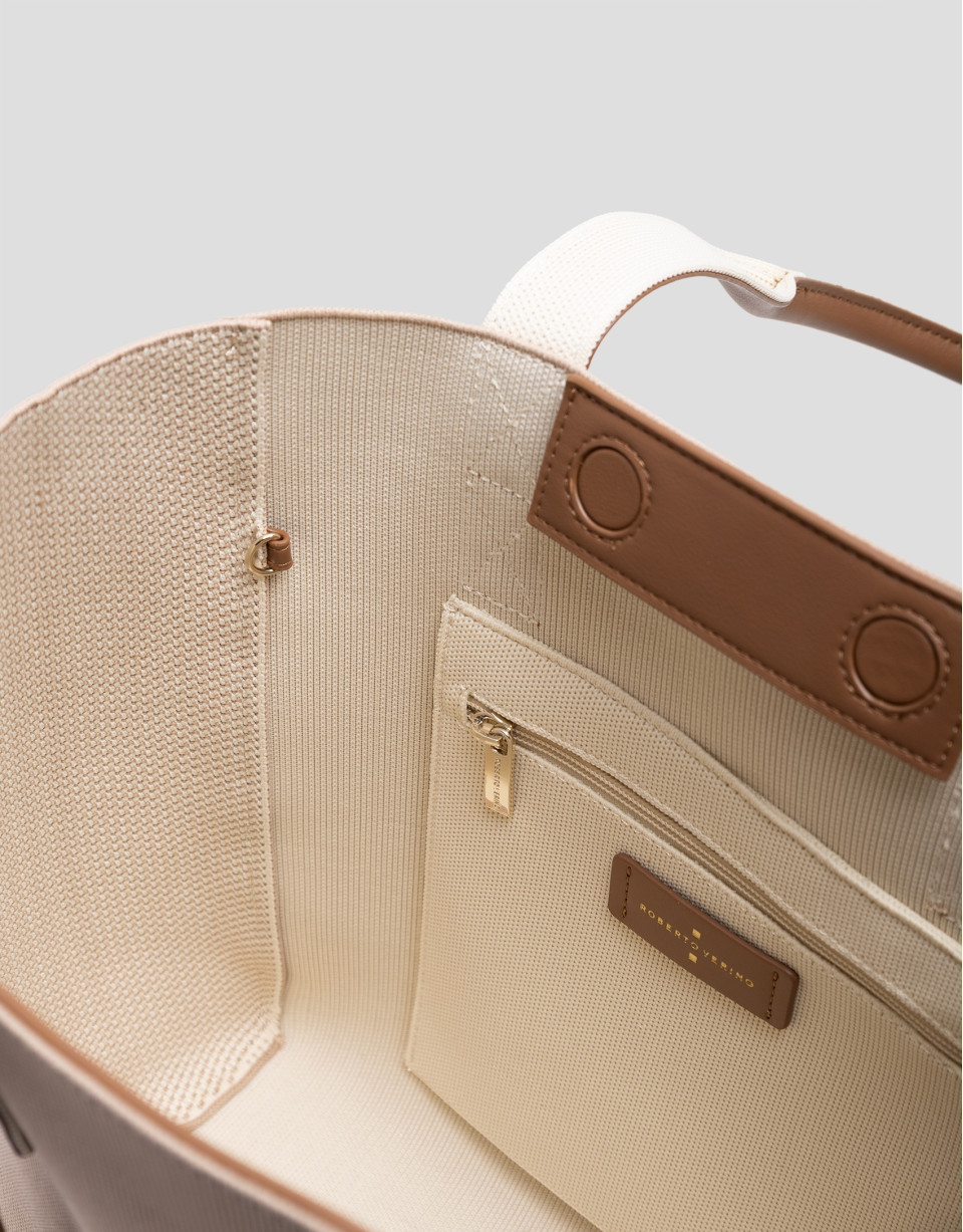 Bolso de hombro Zendaya Hobo Midi punto beige | Roberto Verino