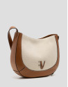 Iera Hobo shoulder bag in canvas and camel ... | Roberto Verino