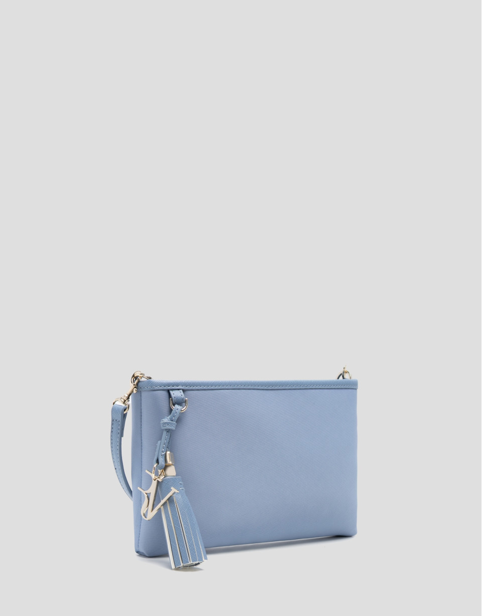 Dafne Messenger shoulder bag in light blue nylon | Roberto Verino