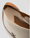 Bolso de hombro Iera Hobo lona y piel cámel | Roberto Verino