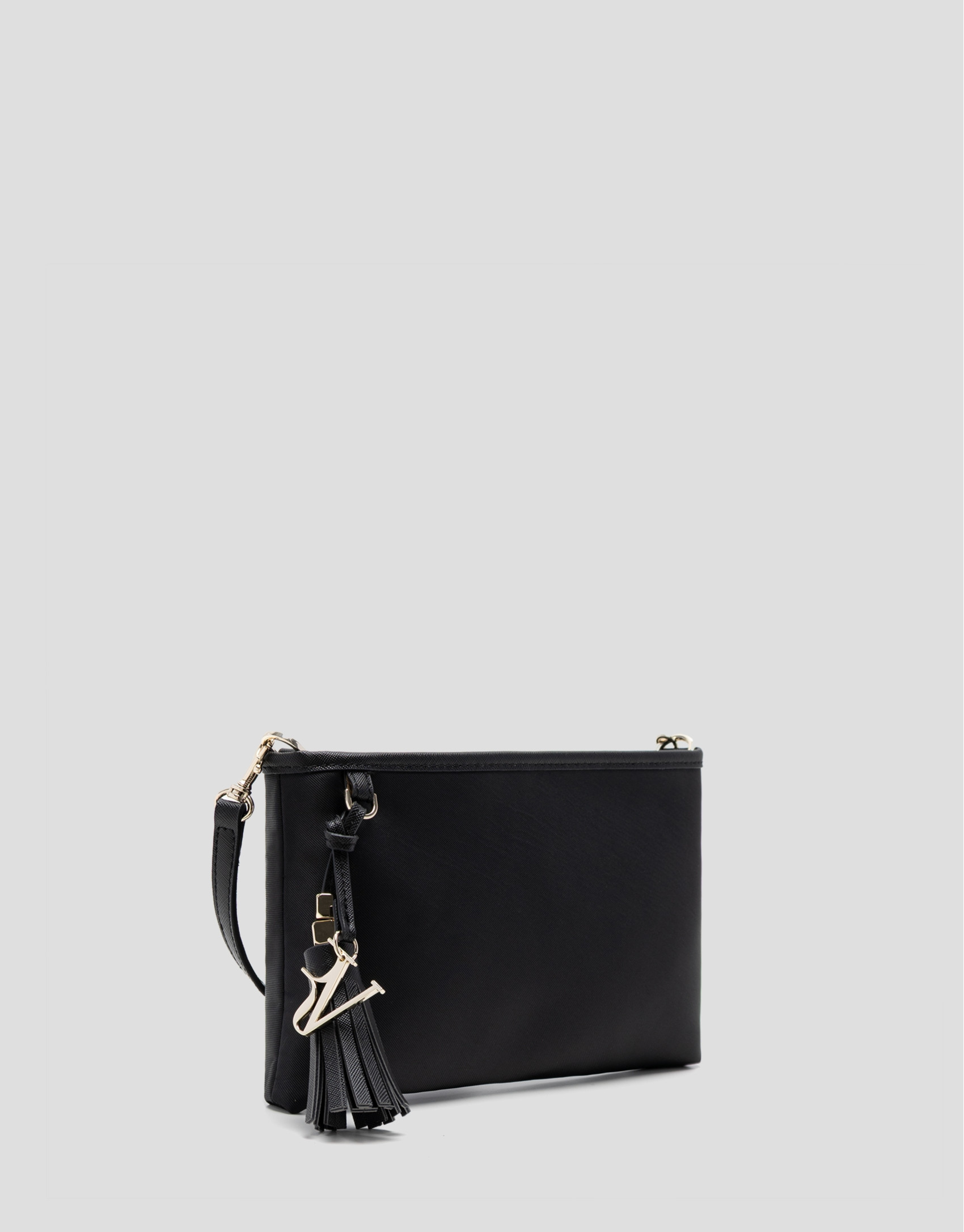 Dafne Messenger shoulder bag in black nylon | Roberto Verino