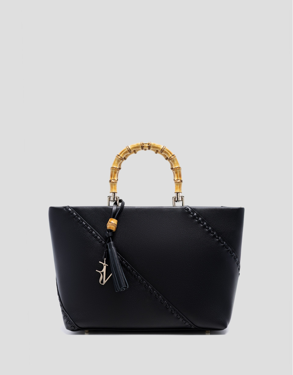 Clara Satchel black leather handbag - Woman | Roberto Verino