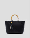 Clara Satchel black leather handbag - Woman | Roberto Verino