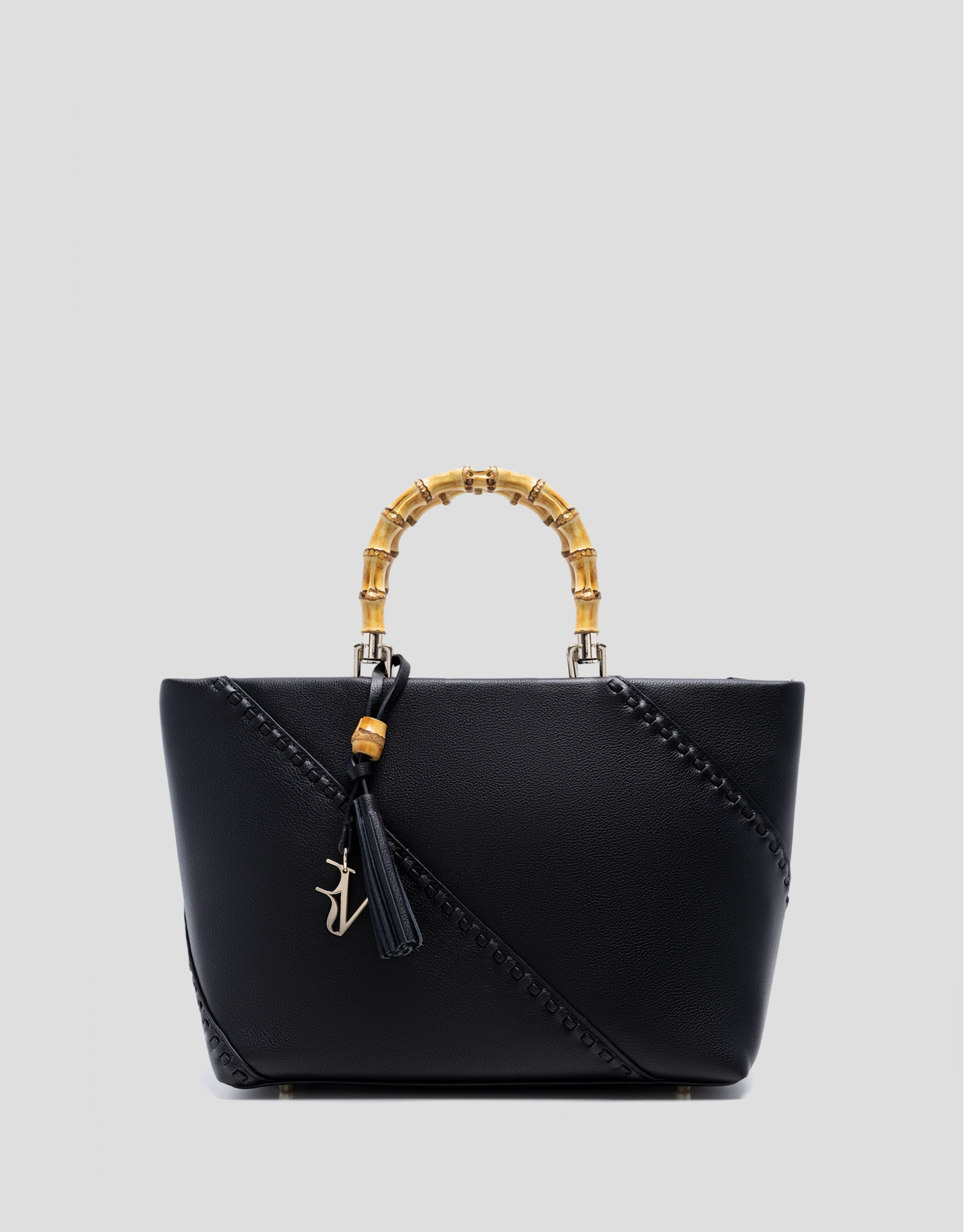 Clara Satchel black leather handbag - Woman | Roberto Verino