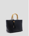 Clara Satchel black leather handbag - Woman | Roberto Verino