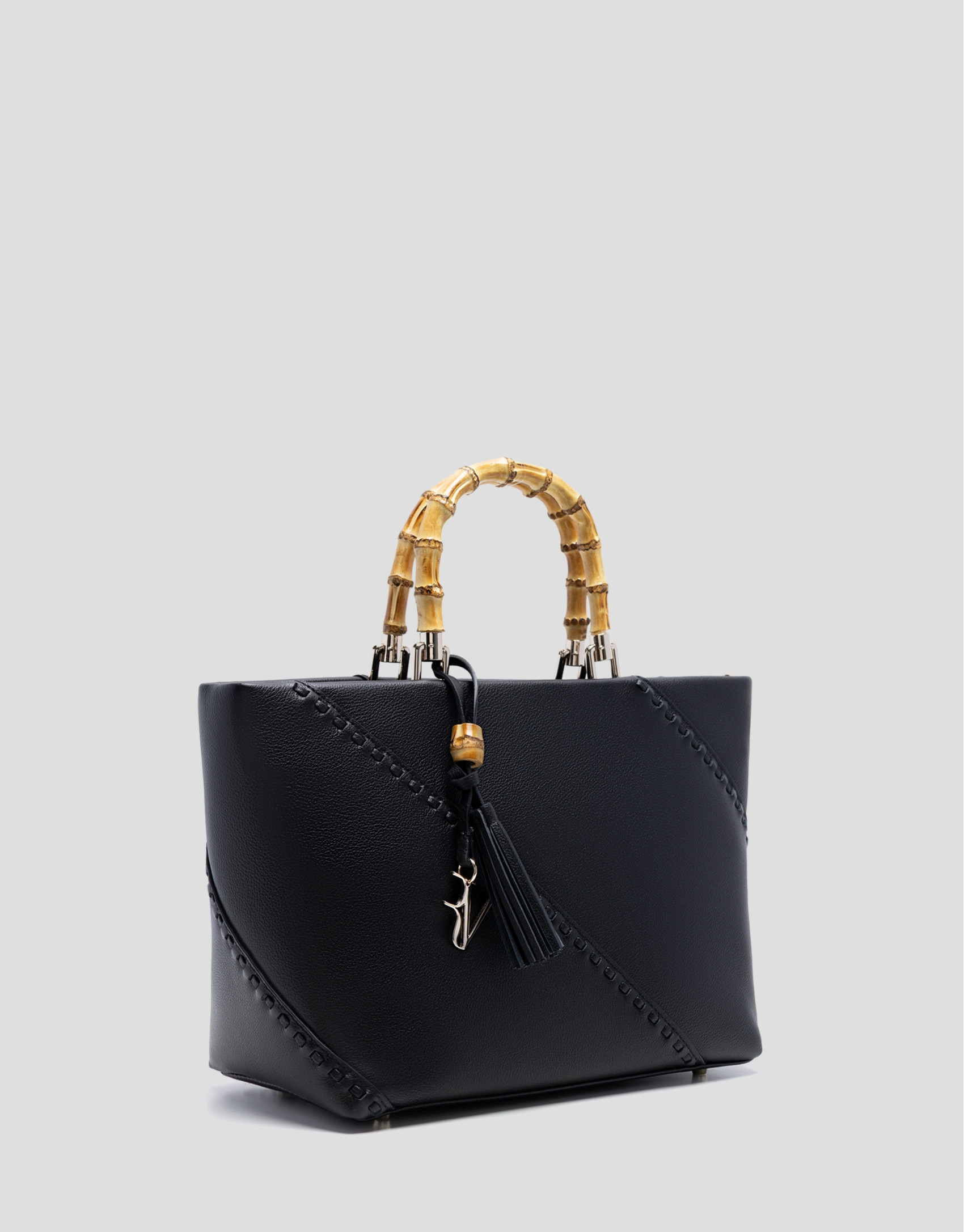 Clara Satchel black leather handbag - Woman | Roberto Verino